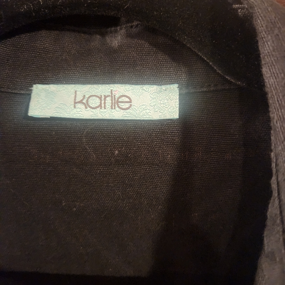 Karlie Black Shirt Jacket with Colorful Pocket 2BB - Picture 4 of 6